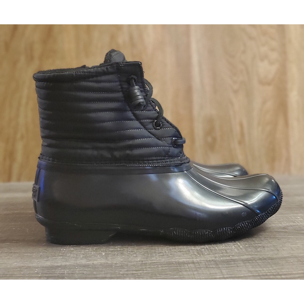 Sperry Saltwater Rain Boots Womens Size 5 Black